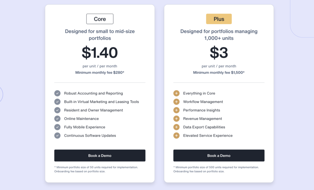 AppFolio property management software pricing