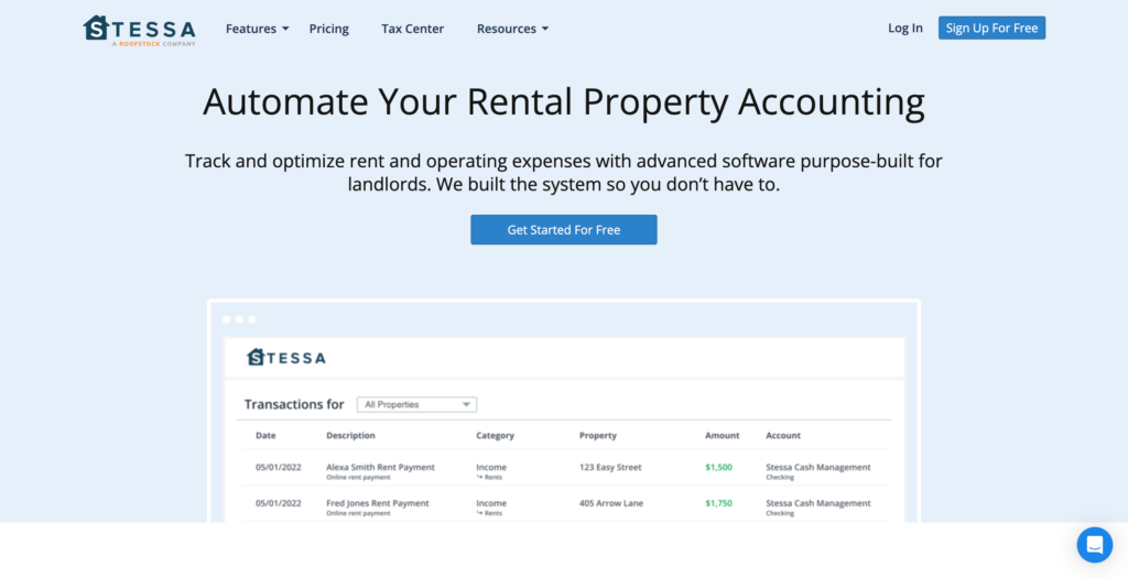 Stessa property management software