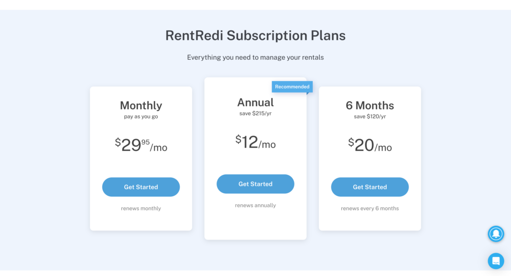 Rentredi Pricing